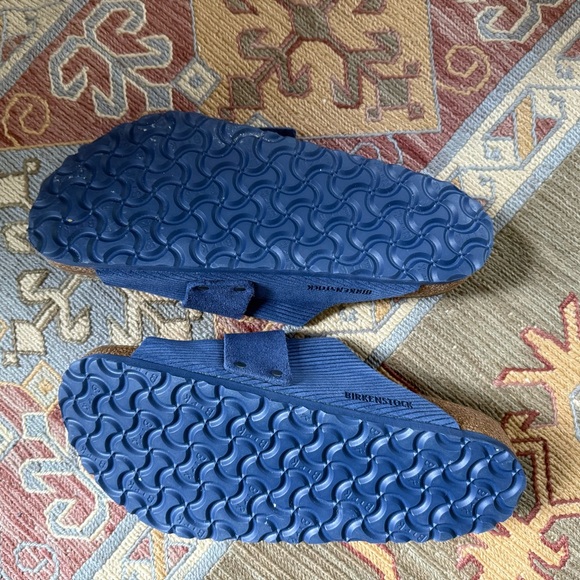 NEW Birkenstock Kyoto Suede Sandals in Blue Corduroy - Picture 5 of 7